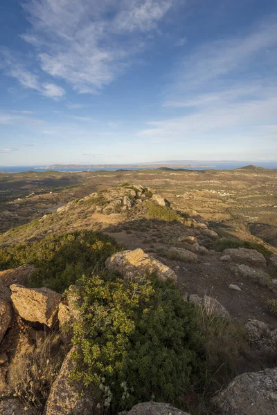 Vista Mar Das Alturas Keratea Por Sol Atenas Greece — Fotografia de Stock