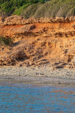 Atina 'da Anavyssos sahilinde gün batımı