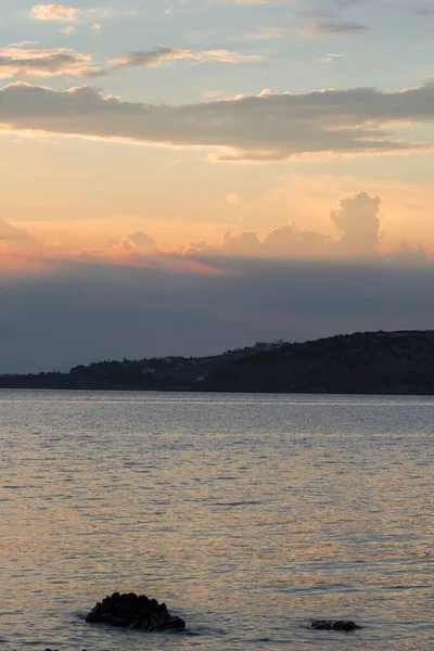 Coucher Soleil Sur Plage Anavyssos Grèce Athens — Photo