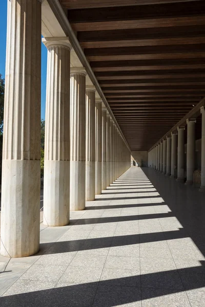 Symetrie Geometrie Sloupy Aténské Agoře Řecku — Stock fotografie