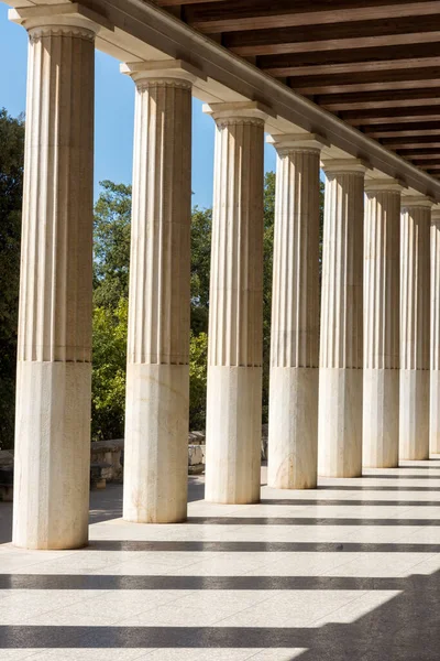 Symmetrien Und Geometrien Und Säulen Auf Der Agora Von Athen — Stockfoto