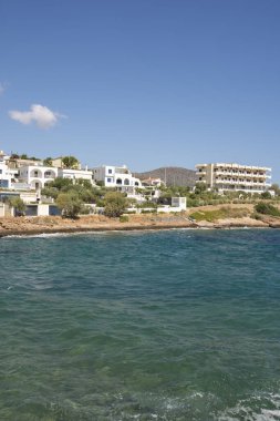 Yunanistan 'ın Keratea kentindeki Daskalio körfezinde deniz manzaralı Panorama