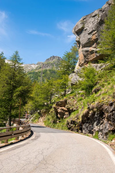 Strade Montagna Tra Ceresole Reale Colle Nivolet Piemonte — Foto Stock