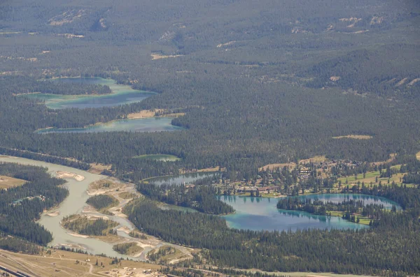 Pemandangan Dari Gunung Whistlers Pada Musim Panas Taman Nasional Jasper — Stok Foto
