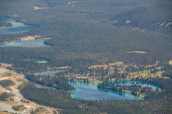 Blick Vom Whistlers Mount Auf Den Sommer Jasper National Park — Stockfoto