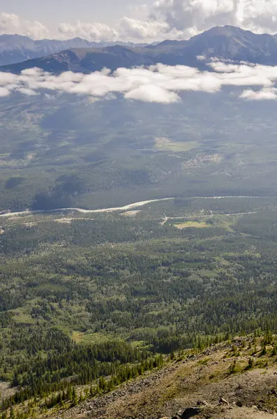 Vista Desde Monte Whistlers Verano Parque Nacional Jasper Alberta Canadá — Foto de Stock
