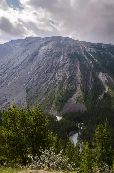 Landskap Längs Icefield Parkway Väg Alberta Kanada — Stockfoto