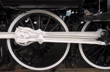 Jasper Canada 'da antika siyah buhar treni