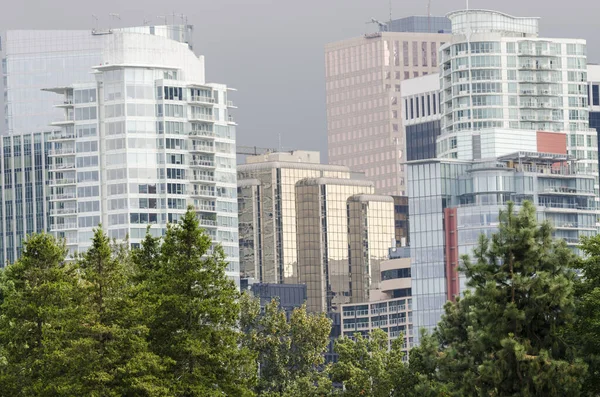 Glasgebäude Und Wolkenkratzer Vancouver Kanada — Stockfoto