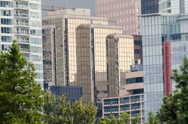 Edificios Vidrio Rascacielos Vancouver Canadá —  Fotos de Stock