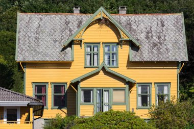 Norveç 'teki Osoro denizinde renkli ahşap evler