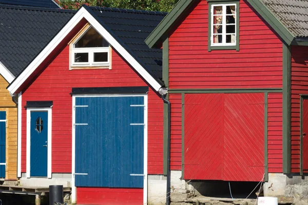 Colorful Wooden Houses Sea Osoyro Norway — Stock Photo, Image