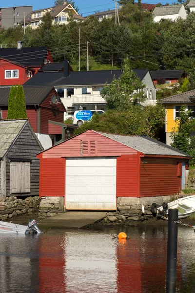 Colorate Case Legno Sul Mare Osoyro Norvegia — Foto Stock