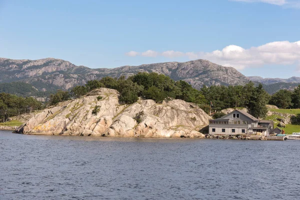 Hajókirándulás Lysefjord Fjord Norvégiában — Stock Fotó