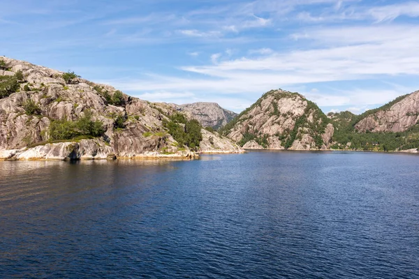 Hajókirándulás Lysefjord Fjord Norvégiában — Stock Fotó