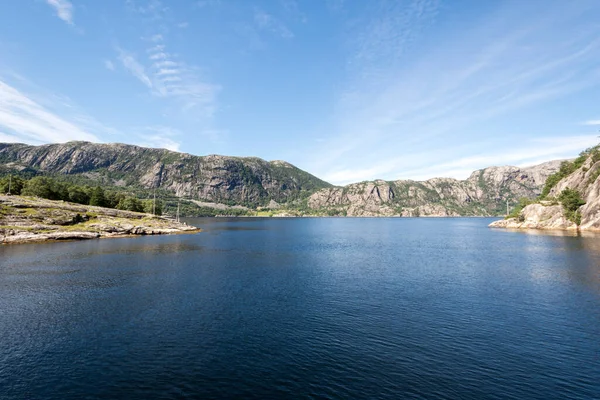 Hajókirándulás Lysefjord Fjord Norvégiában — Stock Fotó