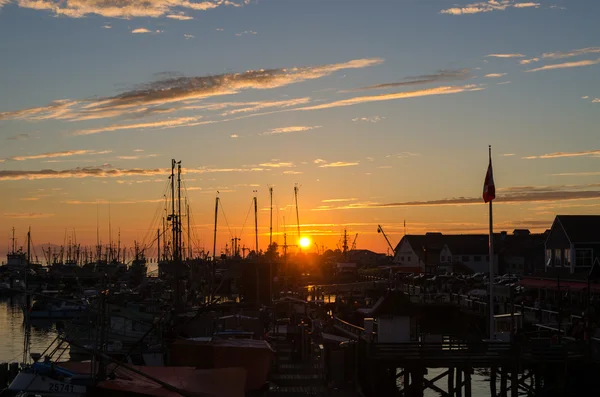 Naplemente felső a "kikötő" Steveston — Stock Fotó