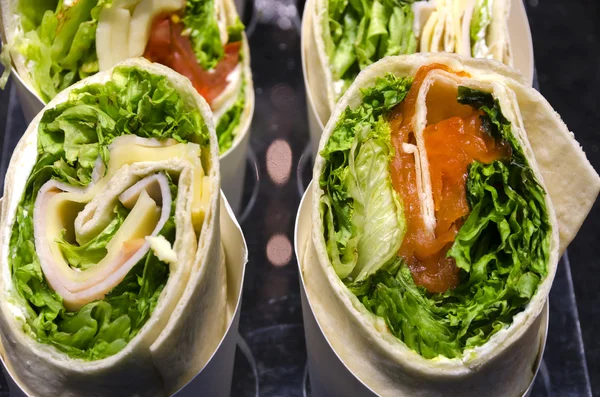 Tortillas with lettuce — Stock Photo, Image