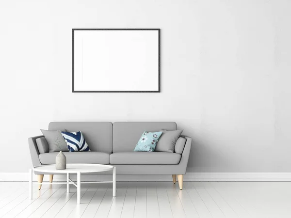 Rendering Empty Frame Mock Interior Objects — Stock Photo, Image