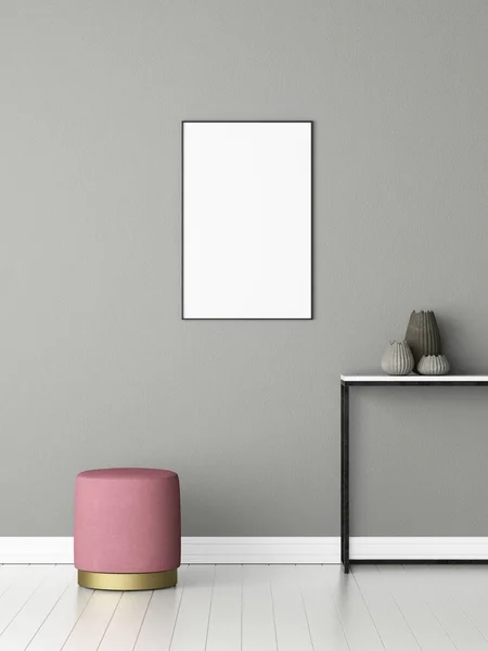 Rendering Empty Frame Mock Interior Objects — Stock Photo, Image