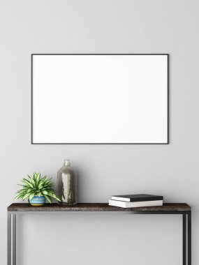 3D görüntüleme. Boş çerçeve nesnelerle iç kısımda maket oluşturur