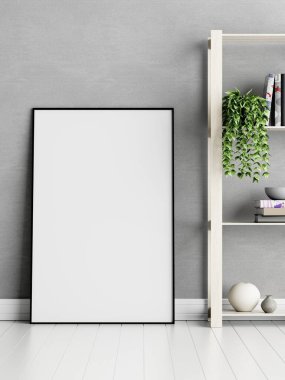 3D görüntüleme. Boş çerçeve nesnelerle iç kısımda maket oluşturur