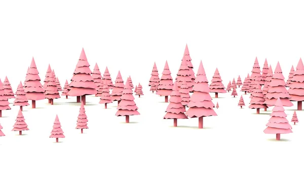 Weihnachtsbaum Niedriger Polygonaler Winter Klimawandel Und Wetter Darstellung Eines Waldes — Stockfoto