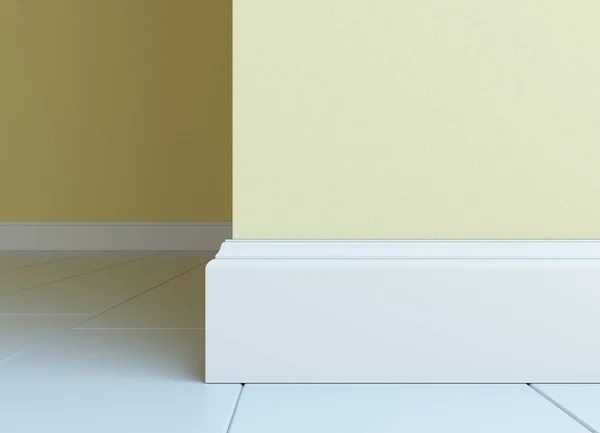 White Skirting Board Interior Rendering Part Interior Painted Mdf — Stock Photo, Image