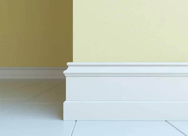 White Skirting Board Interior Rendering Part Interior Painted Mdf — Stock Photo, Image