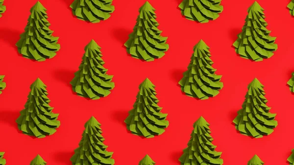 Weihnachtsbaum Niedriger Polygonaler Winter Klimawandel Und Wetter Darstellung Eines Waldes — Stockfoto