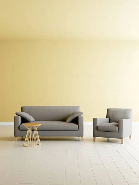 Empty Yellow Interior Render — Stock Photo, Image