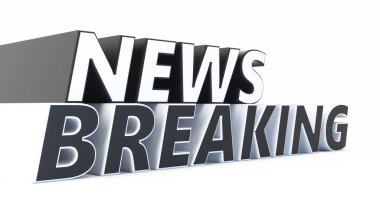 Beyaz soyutlanmış arka planda 3 boyutlu haber. 3D metin medyası. İletişimin parlak sembolü