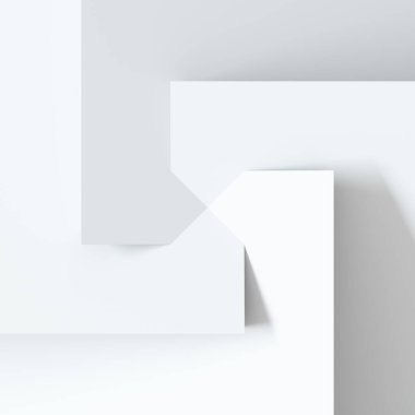 Ortası beyaz 3 boyutlu geometrik arkaplan. Çok yönlü afiş. Beyaz, soyutlanmış. Arka plan santrifüjleri oda kapağı ya da dekoratif çerçeve simülasyonu yapıyor. Geçmişi. 3d hazırlayıcı