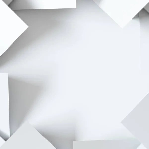 Sfondo Geometrico Bianco Con Centro Stendardo Sfaccettato Bianco Ingrandito Astrazione — Foto Stock