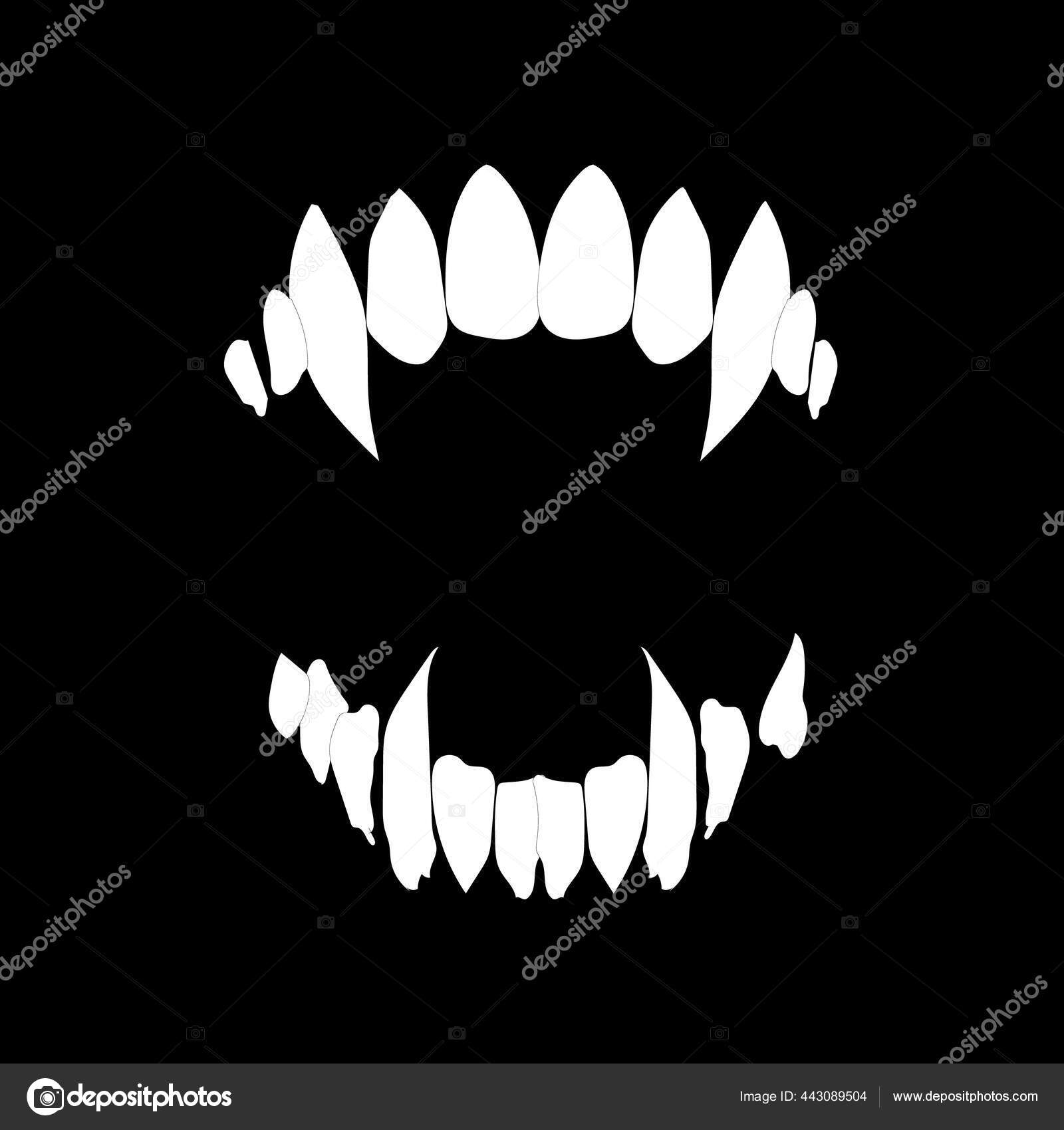 Dentes De Vampiro. Desenho Decorativo De Ilustração Vetorial Ilustração do  Vetor - Ilustração de dente, horror: 191375962