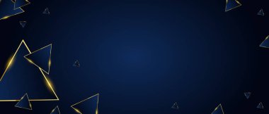 Soyut üçgenler, altın arkaplanı olan lüks, koyu mavi desenler.