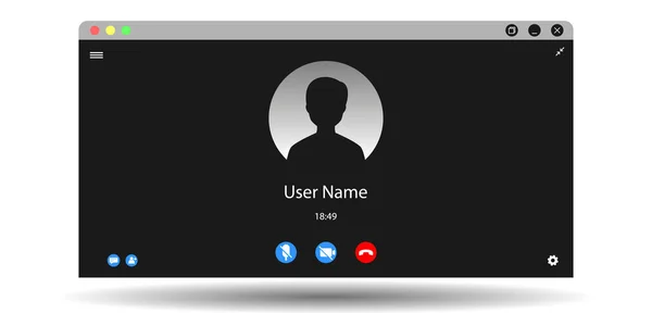 Filmscherm Sjabloon Video Call Interface Voor Sociale Communicatie App Videoconferentie — Stockvector