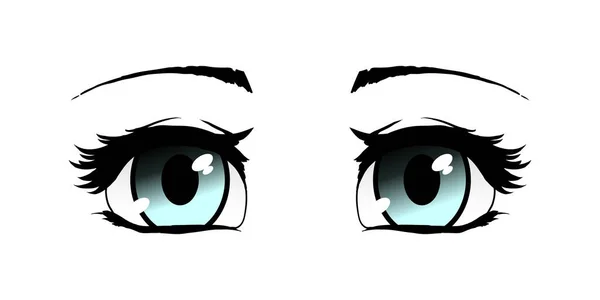 Girl Eyes Anime Style Vector Illustration — Stock Vector