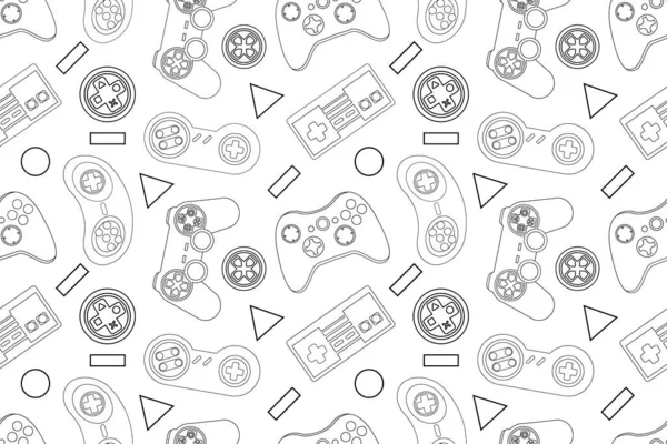 Videogioco Controller Sfondo Gadget Dispositivi Senza Soluzione Continuità Modello Vettoriale — Vettoriale Stock