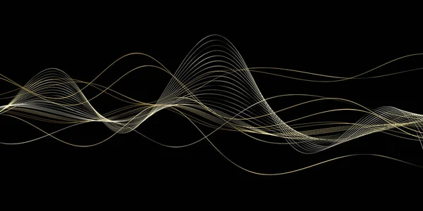 Abstraktes Gold Wellenförmige Linien Moderner Vektor Hintergrund — Stockvektor