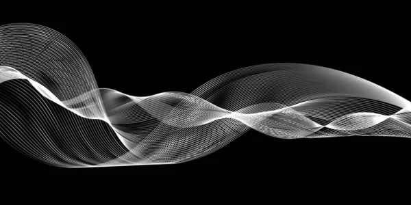 Современные Абстрактные Волновые Линии Черном Фоне — стоковый вектор