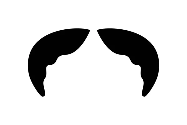 Homens Mustache Silhueta Preta Ilustração Vetorial — Vetor de Stock