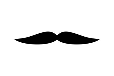 Siyah bıyıklı erkek silueti. Vektör illüstrasyonu