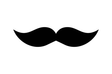 Siyah bıyıklı erkek silueti. Vektör illüstrasyonu