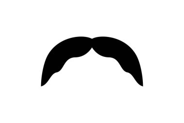 Siyah bıyıklı erkek silueti. Vektör illüstrasyonu