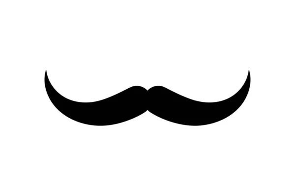 Homme Moustache Silhouette Noire Illustration Vectorielle — Image vectorielle