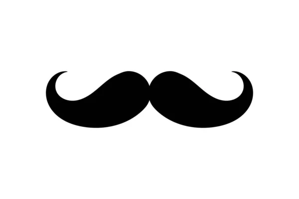 Men Mustache Black Silhouette Vector Illustration — Stock Vector