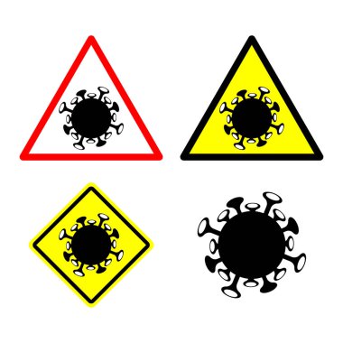 Wuhan Çin 'inde Coronavirus salgınını durdurun. Covid-19 2019 nCoV semptomları. Beyaz arkaplanda vektör virüs simgesi pankartı izole edildi