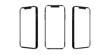Modern gerçekçi akıllı telefonlar sunum, uygulama görüntüleme, bilgi grafikleri vs. için. Vektör EPS 10