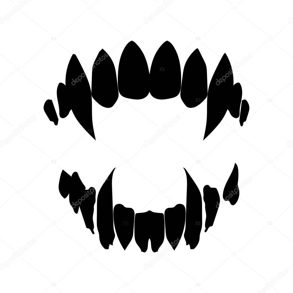 vampire teeth vector isolated on white background